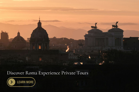 skyline of rome at dusk and link to roma experience home page