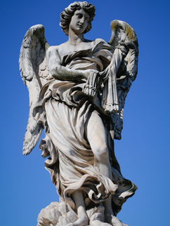 Angel with the Scourge on Ponte Elio Bridge Rome Italy